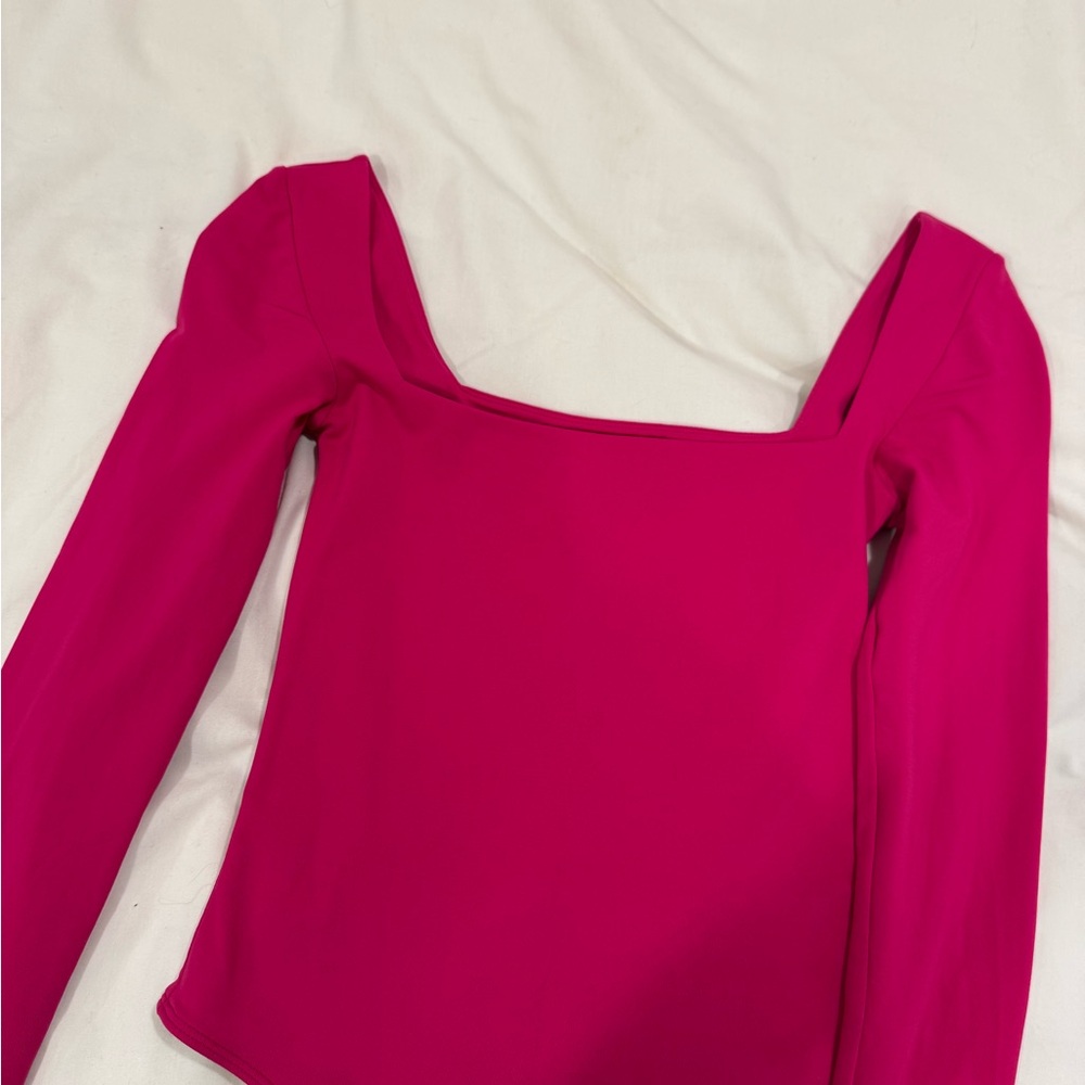 Aritzia Fuchsia Long Sleeve Bodysuit